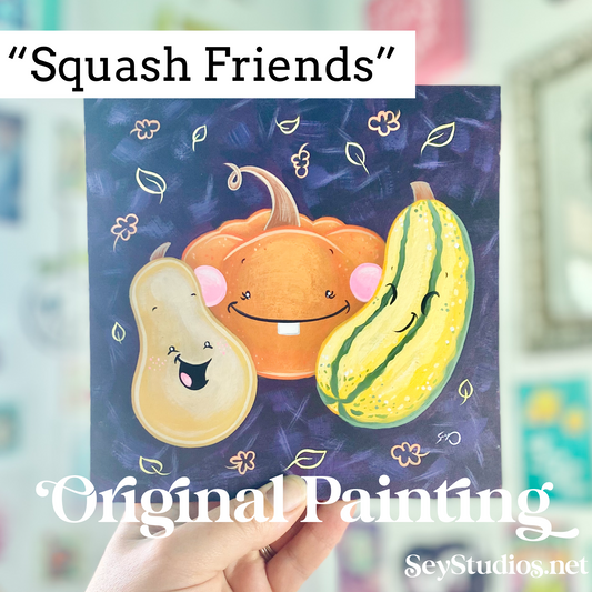 Original - "Squash Friends” Painting